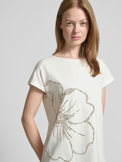 s.Oliver BLACK LABEL Regular Fit T-Shirt aus Baumwoll-Mix Offwhite 3