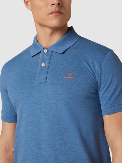 Gant Poloshirt mit Kontraststreifen Modell 'CONTRAST COLLAR' Jeansblau Melange 3