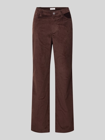s.Oliver RED LABEL Spodnie sztruksowe o kroju regular fit z 5 kieszeniami Ciemnobrązowy 2