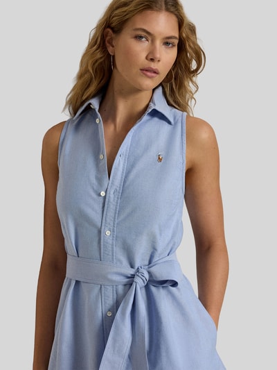 Polo Ralph Lauren Regular Fit Polokleid aus reiner Baumwolle Hellblau 3