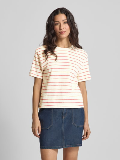 JAKE*S STUDIO WOMAN Cropped T-Shirt mit geripptem Rundhalsausschnitt Terra 4