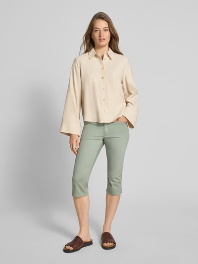 Angels Capri-jeans van denim met omslag, model 'Ana' Rietgroen - 1