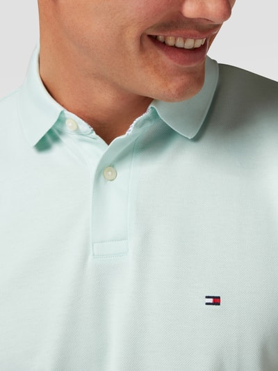 Tommy Hilfiger Poloshirt van een mix van katoen en elastaan met geborduurd logo Lichtturquoise - 3