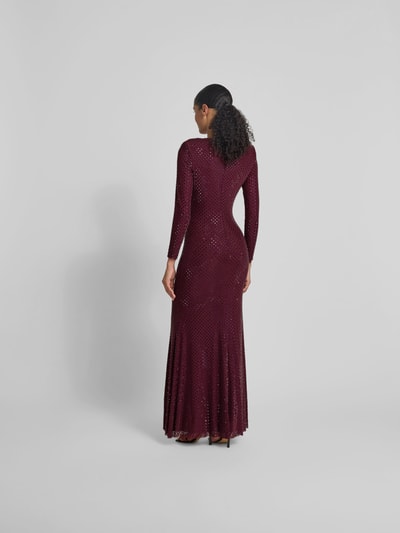 Self-Portrait Abendkleid mit Ziersteinbesatz Bordeaux 5