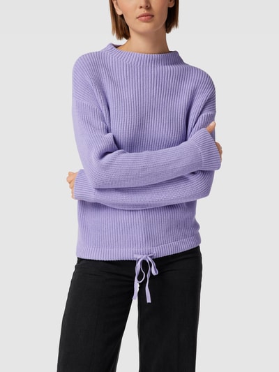 Jake*s Casual Strickpullover mit Stehkragen Lila 4