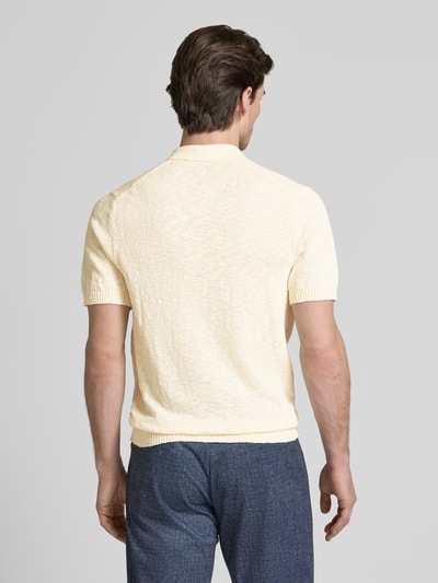 Les Deux Poloshirt mit Strick-Optik Offwhite 5