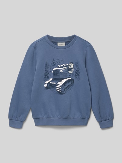 s.Oliver RED LABEL Regular fit pullover van katoenmix Blauw - 1