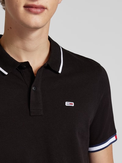 Tommy Jeans Poloshirt mit Label-Stitching Black 3