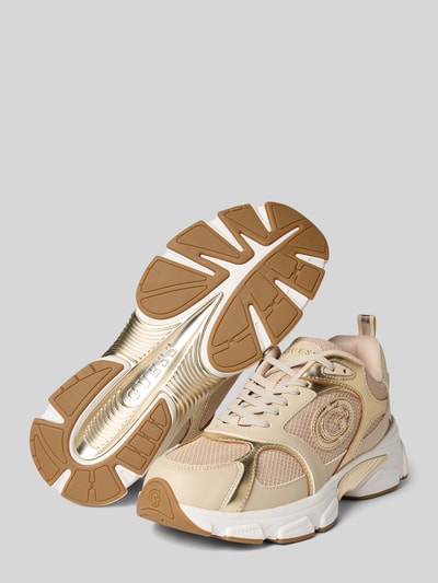 Guess Sneakersy z obszyciem w kontrastowym kolorze i wyhaftowanym logo model ‘Ibitha’ Beżowy 4