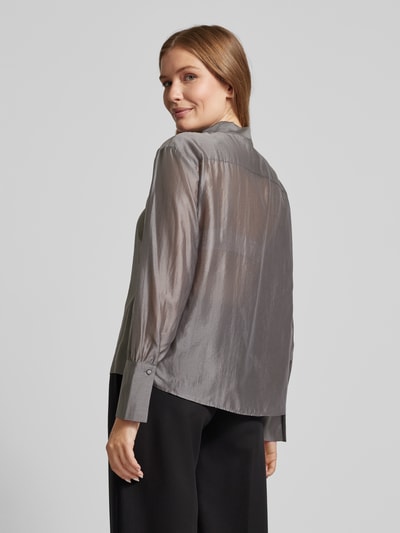 Stefanel Regular fit blouse met strikdetail Lichtgrijs - 5