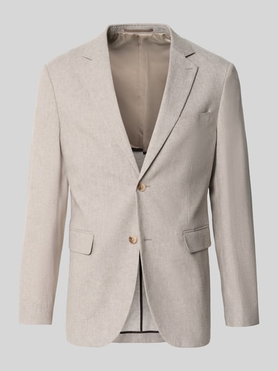 Produktfoto, Straight Fit Sakko aus Leinen-Mix Modell 'Charles' von Matinique in hellem Beige, mit Reverskragen und Pattentaschen, feine Textur