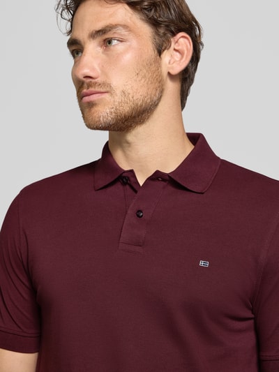 Christian Berg Men Regular fit poloshirt met logostitching Bordeaux - 3
