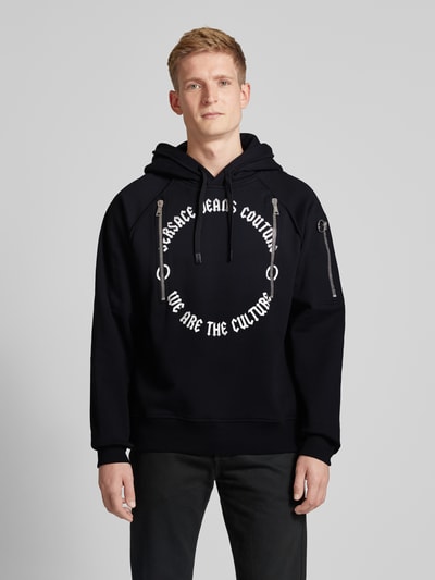 Versace Jeans Couture Hoodie mit Label- und Statement-Print Black 4