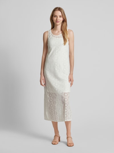 Vero Moda Długa sukienka z ażurowym wzorem model ‘HONEY’ Biały 4