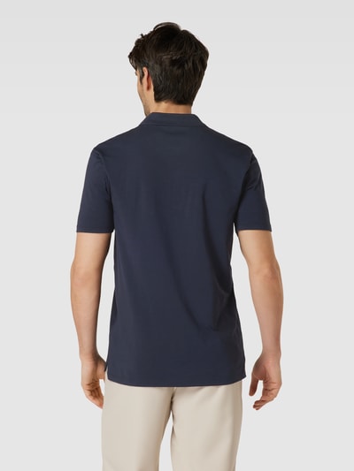 HUGO Poloshirt met korte ritssluiting, model 'Dekok' Marineblauw - 5