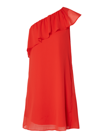 Only One-Shoulder-Kleid mit Volantbesatz Rot 2