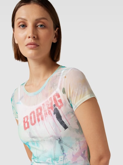 Guess T-shirt van mesh, model 'STREET ART' Bleu - 3