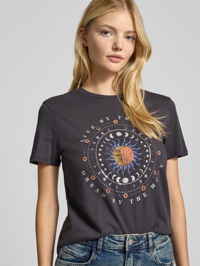 Only Regular Fit T-Shirt aus reiner Baumwolle Modell 'KITA LUNA' Anthrazit Melange 3