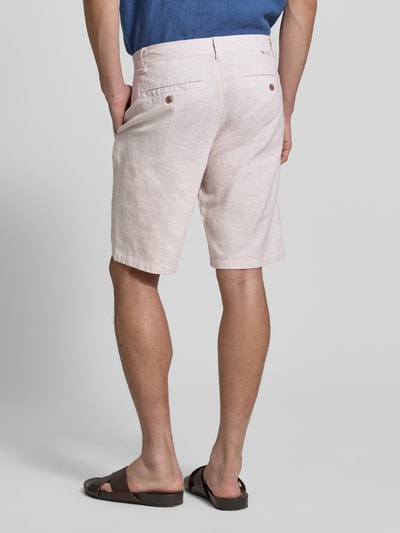 Tom Tailor regular fit linnen short van mix van katoen en linnen Beige - 5