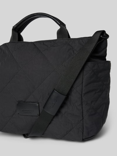 Seidenfelt Handtasche mit Steppnähten Modell 'HETTA' Black 3