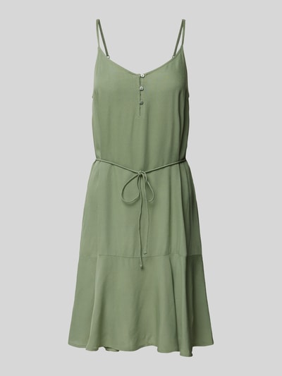 Pieces Sukienka o długości do kolan z wiązanym paskiem model ‘NYA’ Oliwkowy 2