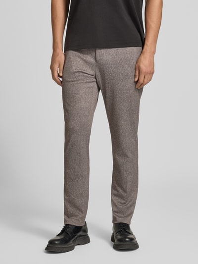 s.Oliver BLACK LABEL Regular fit pantalon met mix van katoen en lyocell model 'Jogg' Lichtbruin - 4