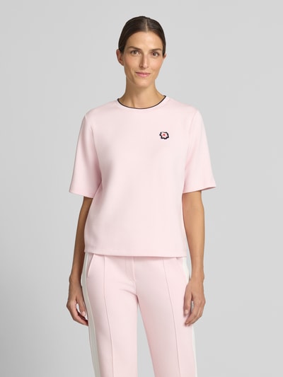 Marc Cain relaxed fit t-shirt van viscosemix Roze - 4