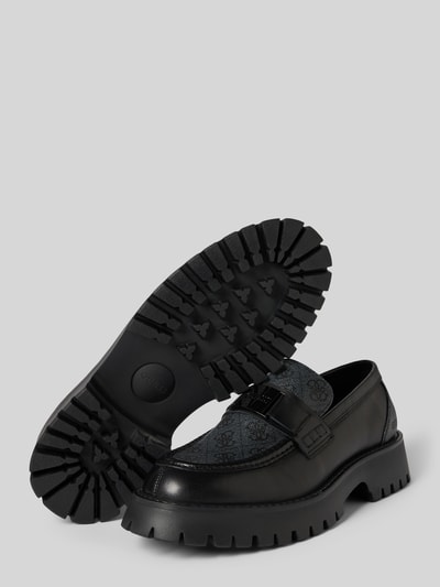 Guess Loafers van echt leer, model 'Gorizia' Zwart - 4