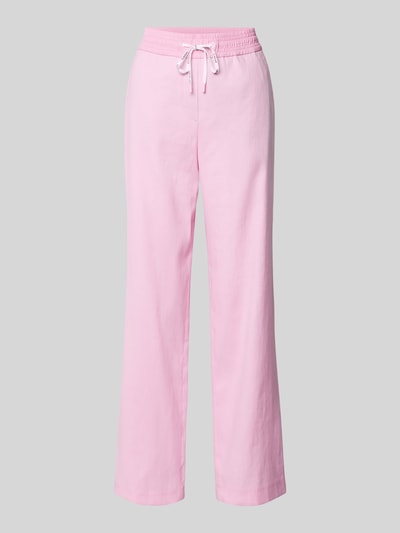 Marc Cain Straight leg linnen broek met tunnelkoord Felroze - 2