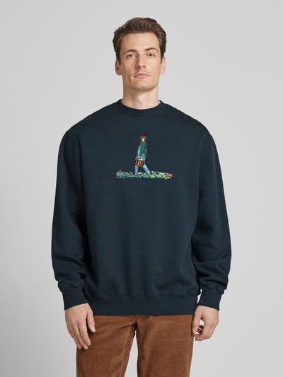 Forét Regular Fit Sweatshirt mit Rundhalsausschnitt Modell 'HUNT' Marine 4