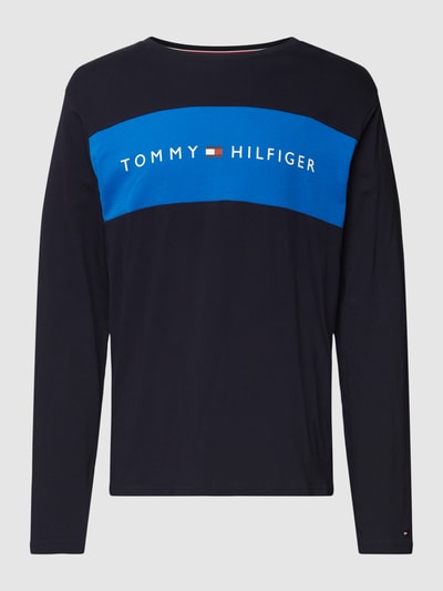 Tommy Hilfiger Longsleeve mit Label-Print Modell 'FLAG' Dunkelblau 2