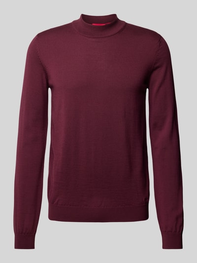 HUGO Gebreide pullover met turtleneck,-model 'San Matteo' Bordeaux - 2