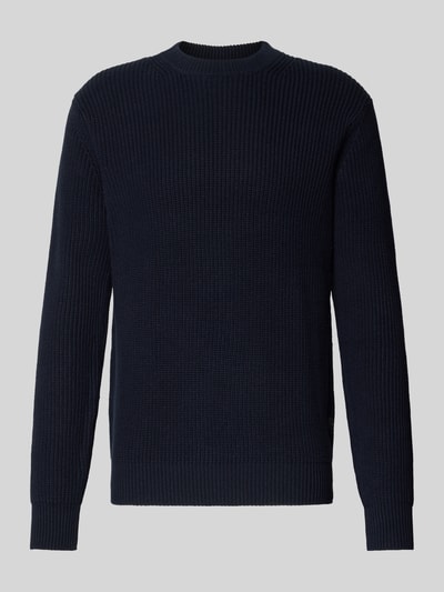 Replay Strickpullover mit gerippten Abschlüssen Marine 2
