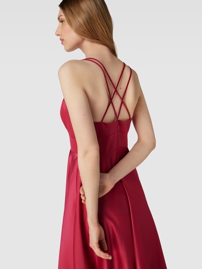 Jake*s Cocktail Cocktailkleid mit gekreuzten Spaghettiträgern Fuchsia 3