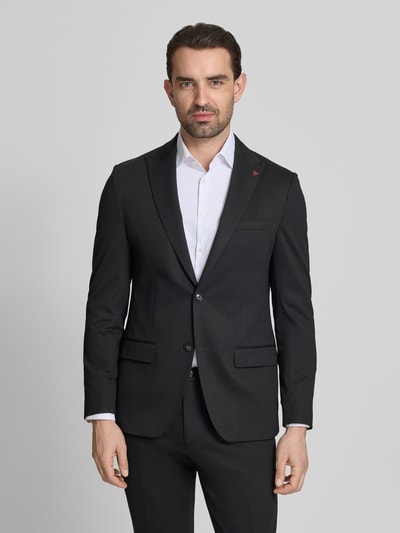 Męski model nosi Extra Slim Fit Anzug in unifarbenem Design von Roy Robson, mieszanka wiskozy z dodatkiem streczu, krój slim fit, marynarka na 2 guziki, kołnierz z połami, kieszenie z patką, spodnie z kantami, wpuszczane kieszenie, szerokość w rozmiarze 50: 43 cm, długość tyłu 73 cm, szerokość ramion 42 cm, długość rękawów 65 cm, długość wewnętrzna nogawki 80 cm, jednokolorowy, widok całej sylwetki od przodu