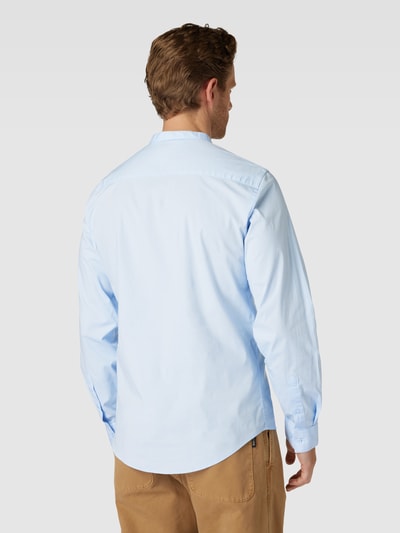 Casual Friday Slim Fit Freizeithemd mit Stehkragen und Rundhalsausschnitt Modell 'Anton' Hellblau 5