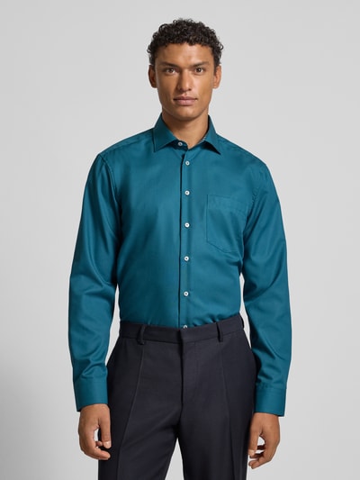 SEIDENSTICKER REGULAR FIT Koszula biznesowa o kroju regular fit z kołnierzykiem typu kent i kieszenią na piersi Petrol 4