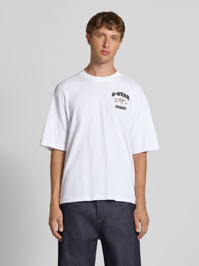 G-Star Raw Regular fit T-shirt met logoprint, model 'Running Dog' Wit - 4