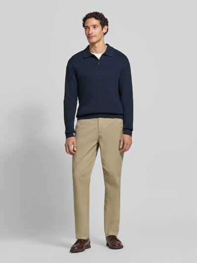 MCNEAL Strickpullover mit Polokragen und kurzer Knopfleiste Marine 1