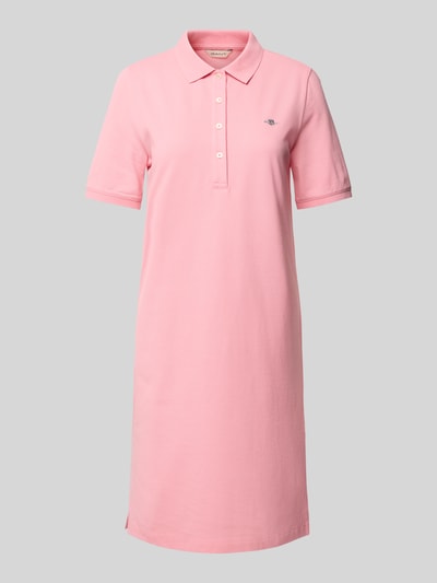 Gant Sukienka polo o długości do kolan z wyhaftowanym logo Mocnoróżowy 2