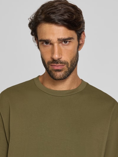 Lindbergh Oversized T-shirt met ronde hals Kaki - 3