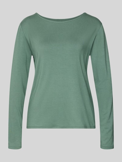 Produktfoto, Relaxed Fit Longsleeve uit viscosemix met boothals van Fynch-Hatton, groen, elastisch, lange mouw, eenvoudige structuur.