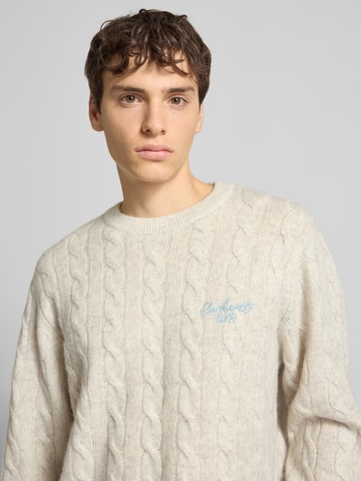 Carhartt Work In Progress Sweter z dzianiny z wyhaftowanym logo Złamany biały 3