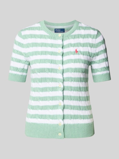 Polo Ralph Lauren Cardigan mit Zopfmuster Hellblau 2