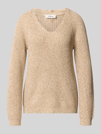 s.Oliver RED LABEL Regular Fit Strickpullover aus Baumwoll-Mix Beige 2