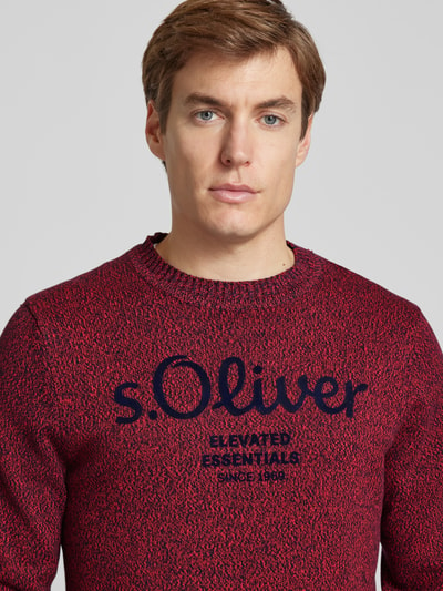 s.Oliver RED LABEL Regular Fit Strickpullover mit Logo Rot 3