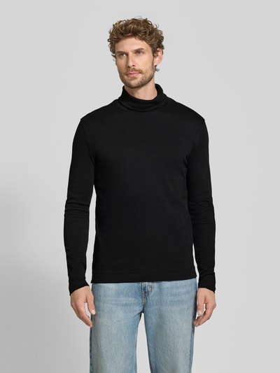 Christian Berg Men Regular Fit Longsleeve aus reiner Baumwolle mit Rollkragen Black 4