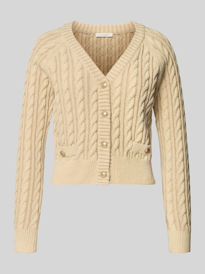 Guess Kurtka z dzianiny ze ściegiem warkoczowym model ‘GISELLE’ Camel 2