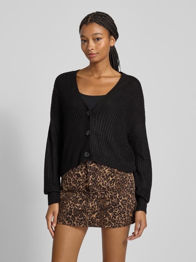 Only Regular Fit Strickjacke mit überschnittenen Schultern MODELL 'CAROL' Black 4