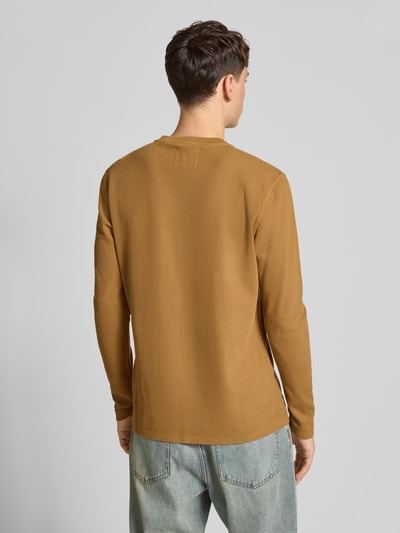 Superdry Longsleeve mit Strukturmuster und Knopfleiste Camel 5